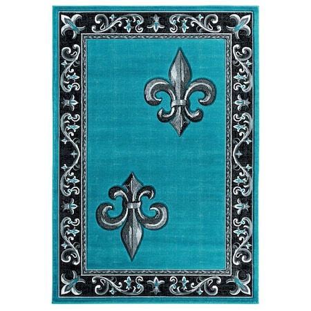 United Weavers Of America 5 ft. 3 in. x 7 ft. 6 in. Bristol Lilium Turquoise Rectangle Area Rug 2050 11269 69